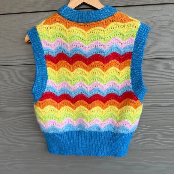 Zara wool/alpaca blend rainbow vest - Picture 5 of 5